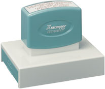 Xstamper pre-inked stamps feature a laser engraved die for durability, preinked with up to 50,000 impressions before reinking.