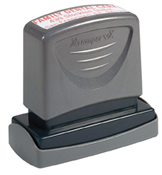 This Xstamper VX line of pre-inked laser engraved rubber stamps are great cost-effective solutions to your modern office needs.
This product has 4 lines and 14 characters
AtoZstamps.com