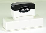 Rectangular custom Pre-Inked Stamp. Great for tracking, short messages, stock purposes, labeling, and more! 
Impression Size: 11/16" x 3 5/16"
AtoZstamps.com