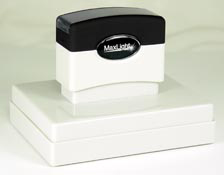 Custom Pre-Inked Stamp. Very Large stamp with large lettering avaliable. Great for any business or personal message or logo! 
Impression Size: 2 3/4" x 3 3/4"
