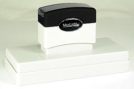 Large Pre-Inked Stamp. Great for all business and personal uses! Large Lettering and Graphics available! Impression Size: 1 1/2" x 4 3/4"